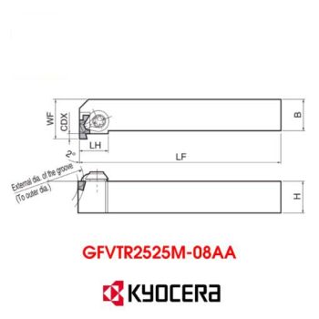 Cán Dao Cắt Tiện Chích Rãnh KYOCERA GFVTR2525M-08AA