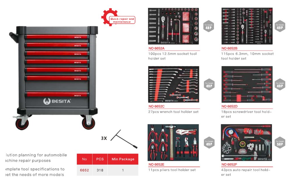 Bộ dụng cụ sửa chữa ô tô BESITA 318 chi tiết
