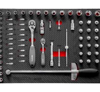 Khay dụng cụ 73 chi tiết đầu khẩu 1/2" và 1/4" kèm cờ lê lực BESITA 6609B