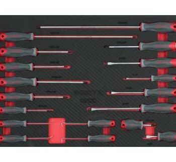 Khay dụng cụ 18 chi tiết tua vít dẹt, bake, sao (torx) BESITA 6652D