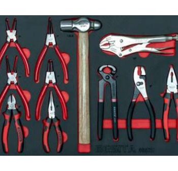 Khay dụng cụ 11 chi tiết kìm các loại và búa BESITA 6652E