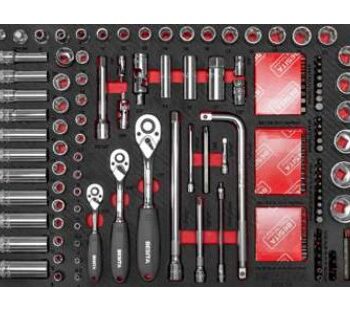 Khay đầu khẩu và mũi vít 135 chi tiết 1/4", 3/8", 1/2" BESITA 6687A