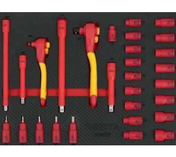 Khay đầu khẩu cách điện 29 chi tiết 1/2" & 3/8" BESITA X6802F