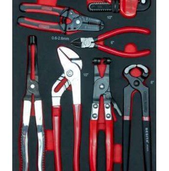 Khay trung kìm 7 chi tiết (kìm cắt càng cua, kìm mỏ quạ, mỏ lết răng) BESITA M6402